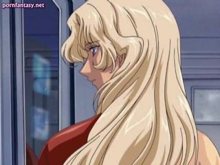 Magnificent animen blondin blir gnuggade