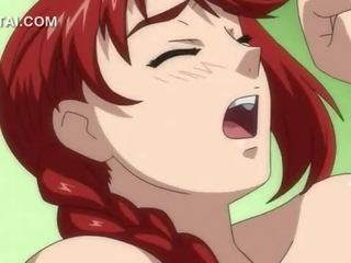 Naken rödhårig animen husmor blåsning axel i sextionio