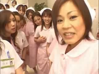 Asian nurses enjoy porn on top